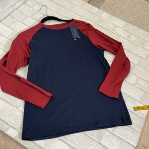 Red and Navy Long Sleeve Shirt